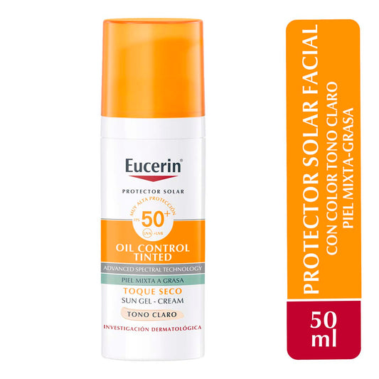 Eucerin Sun Face Oil Control Tono Claro 50+ 50Ml