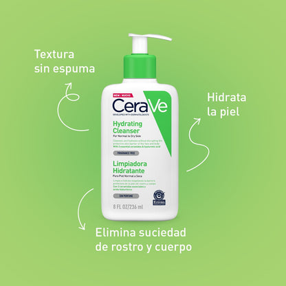 Cerave Limpiadora Hidratante, 16Oz / 473Ml