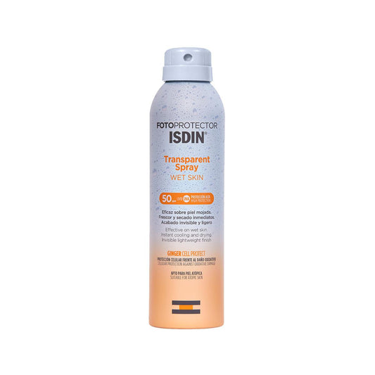 Fotoprotector Isdin ® Transparent Spray Wet Skin 50+ 200 Ml